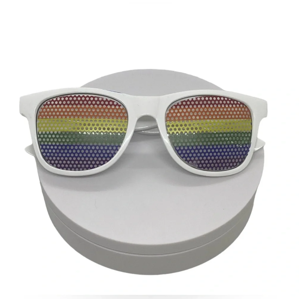 LGBTQ Sunglasses White Plastic Frames Pride Six Colors Lenses Absolut